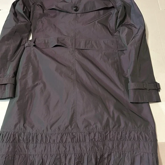 Burberry Purple Trench Coat with Pleated Hem